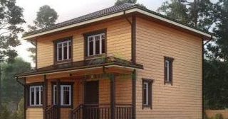 Двухэтажный дом из бруса в Краснокаменске от Строй-Ксн - строительство от 135421 руб.