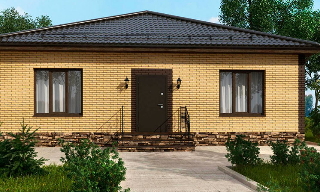 Проекты одноэтажных домов из кирпича | Строй-Ксн - Краснокаменск от 3646 рублей